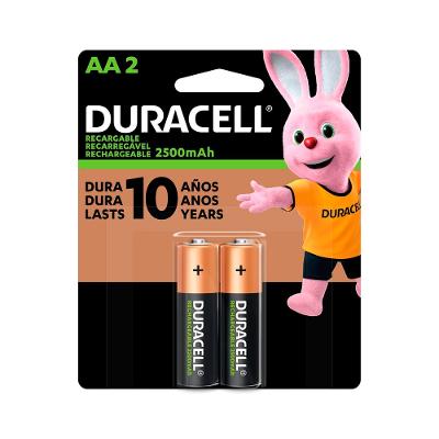 Pilha Recarregável AA 2500mAh Kit 2 Unidades Duracell