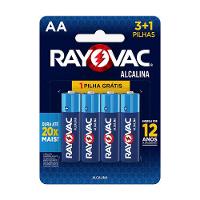 Pilha Alcalina AA Rayovac Pacote 4 Unidades - 1