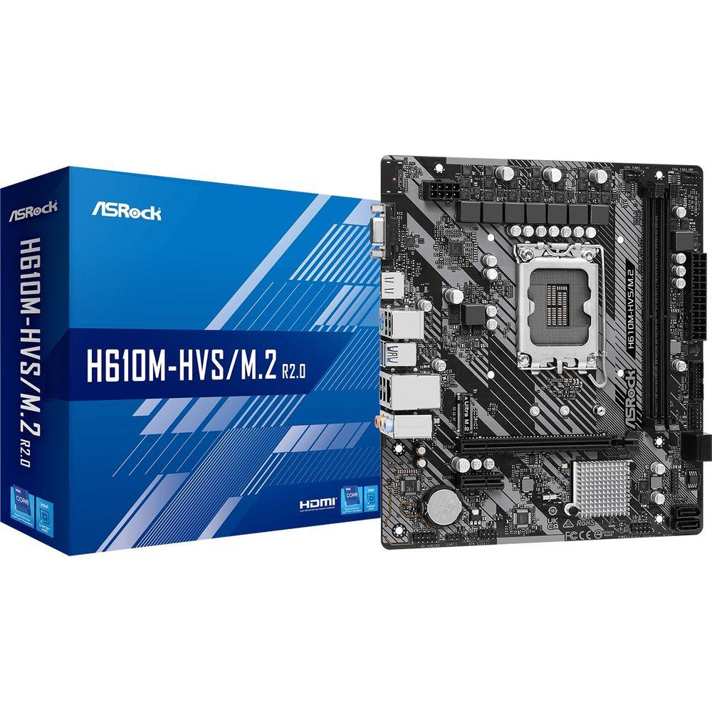 Placa Mãe H610M HVS M.2 R2.0 LGA1700 DDR4 M.2 Asrock - 1