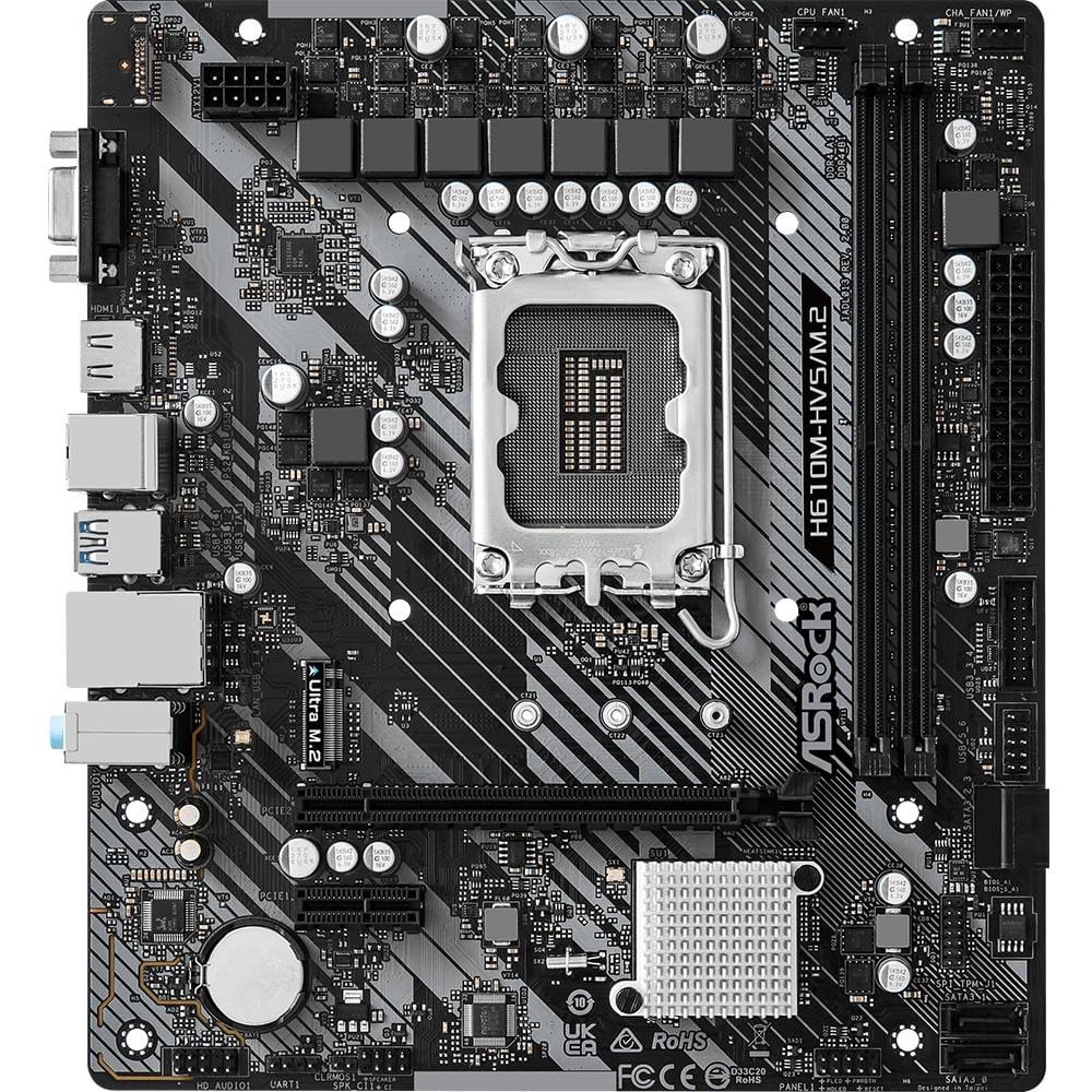 Placa Mãe H610M HVS M.2 R2.0 LGA1700 DDR4 M.2 Asrock - 2