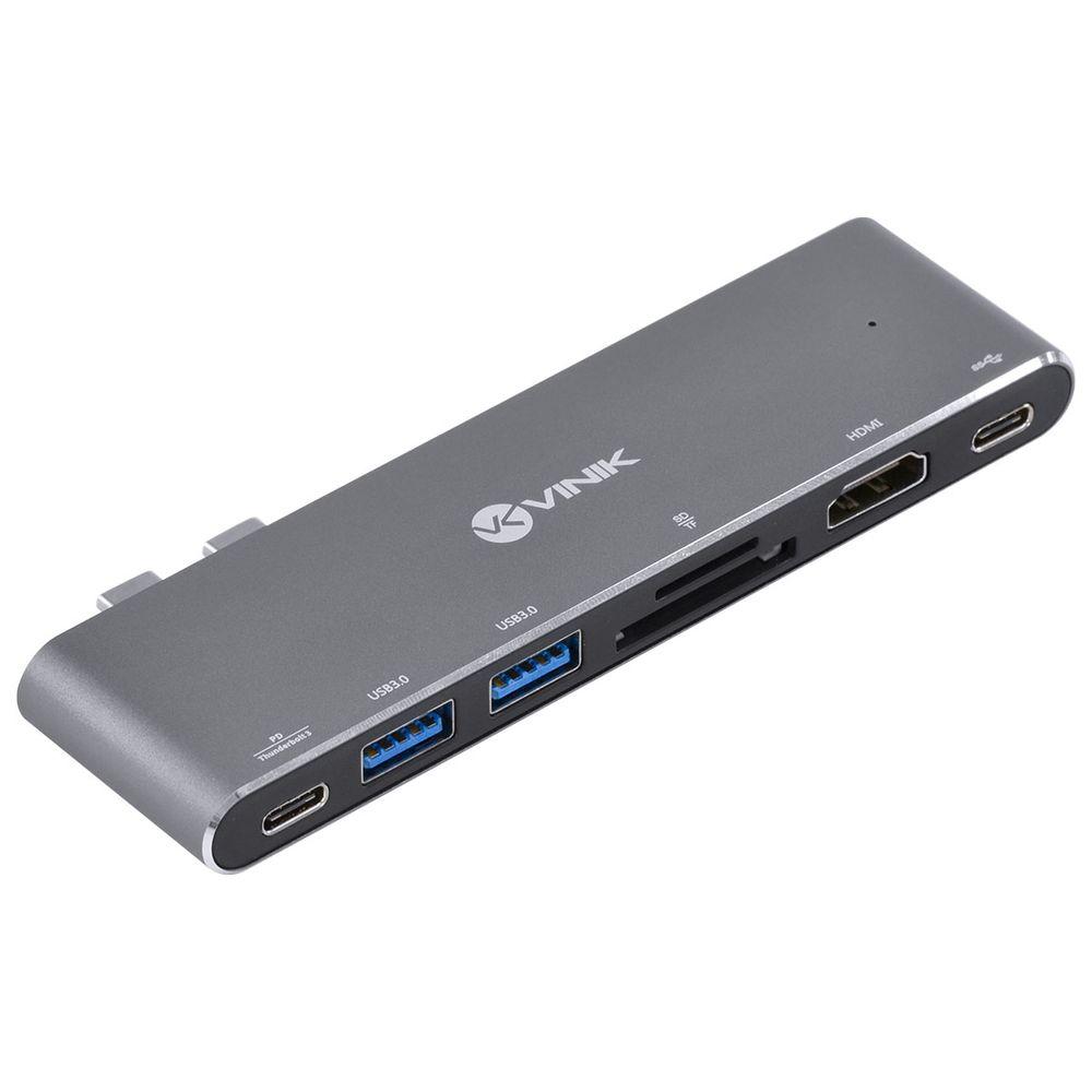 HUB USB C 7 em 2 2x USB 3.0 HDMI SD TF PD 100W HC72 VINIK - 1