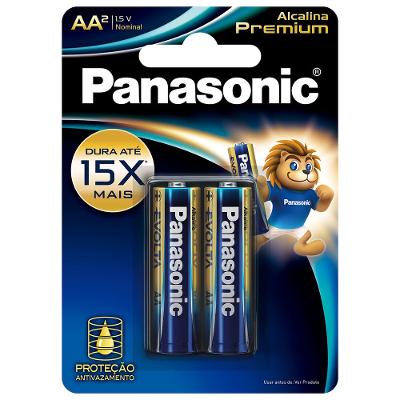 Pilha Alcalina AA Premium Panasonic 2 Unidades