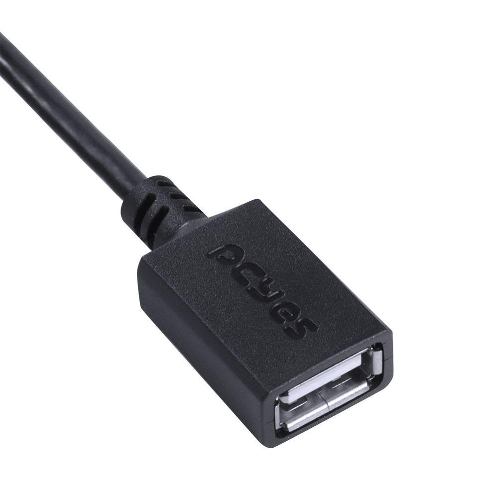 Adaptador OTG Micro USB para USB 2.0 15cm Preto PCYES - 5