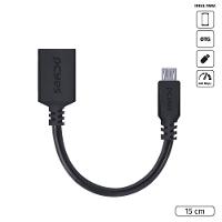 Adaptador OTG Micro USB para USB 2.0 15cm Preto PCYES - 1