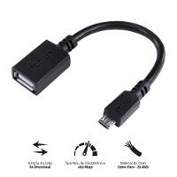 Adaptador OTG Micro USB para USB 2.0 15cm Preto PCYES - 2