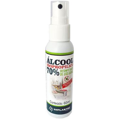 Álcool Isopropílico 70% Pump 60 ml IMPLASTEC