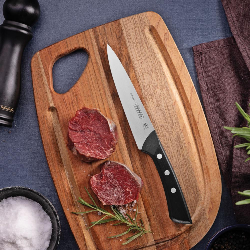 "Faca Utility Solutta Aço Inox Policarbonato Preto 6""" - 2