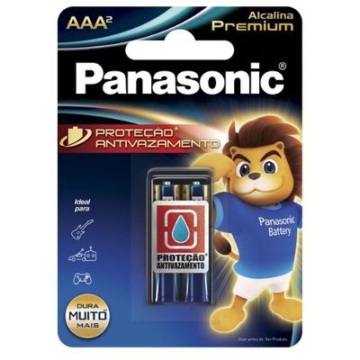 Pilha Alcalina Premium AAA Panasonic 2 Unidades