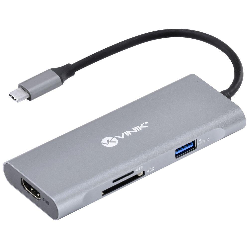 Hub USB C 7 em 1 HC7 3x USB 3.0 HDMI SD/TF PD VINIK - 1