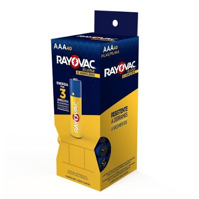 Pilha Comum AAA Tubo com 40 Unidades RAYOVAC
