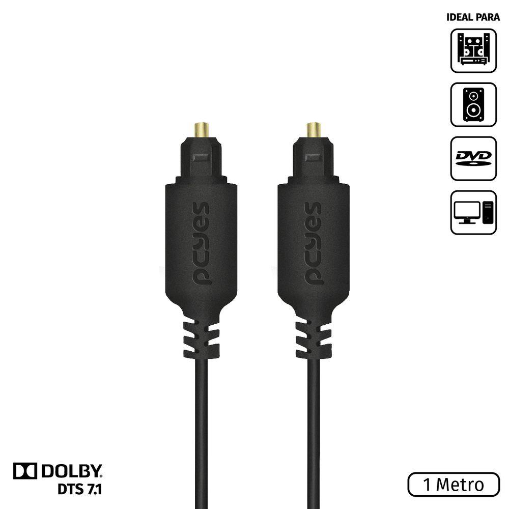 Cabo Óptico Digital Toslink PCYES POD 1 1 Metro - 1