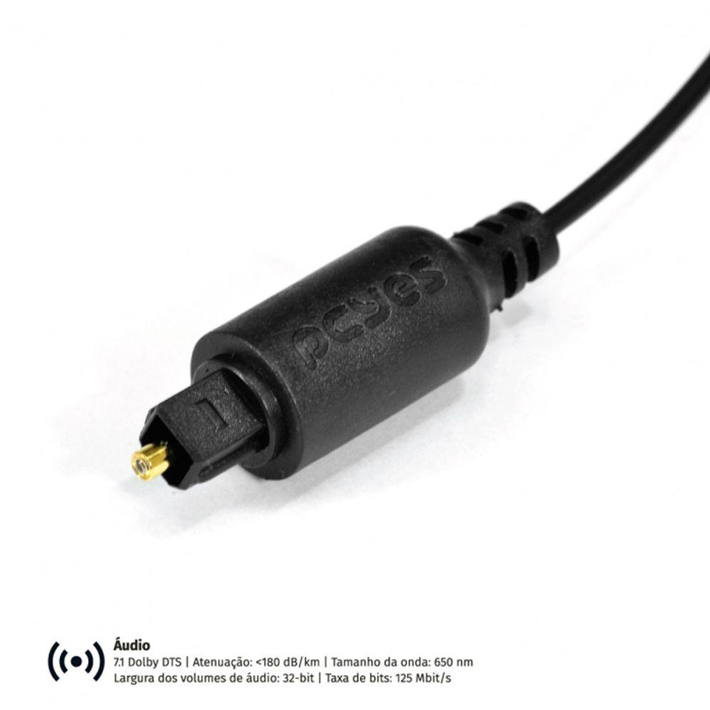 Cabo Óptico Digital Toslink PCYES POD 1 1 Metro - 2
