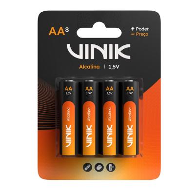 Pilha Alcalina AA 1.5V Vinik 8