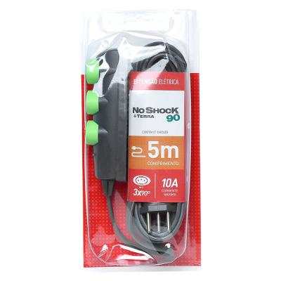 Extensão Elétrica Noshock 90 PP 3x0,75 2P+T 10A 5m Daneva
