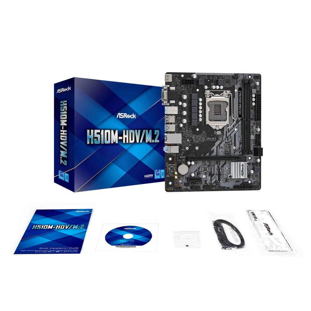 Placa Mãe H510M HDV M.2 LGA1200 DDR4 3200MHz 64GB ASRock - 6
