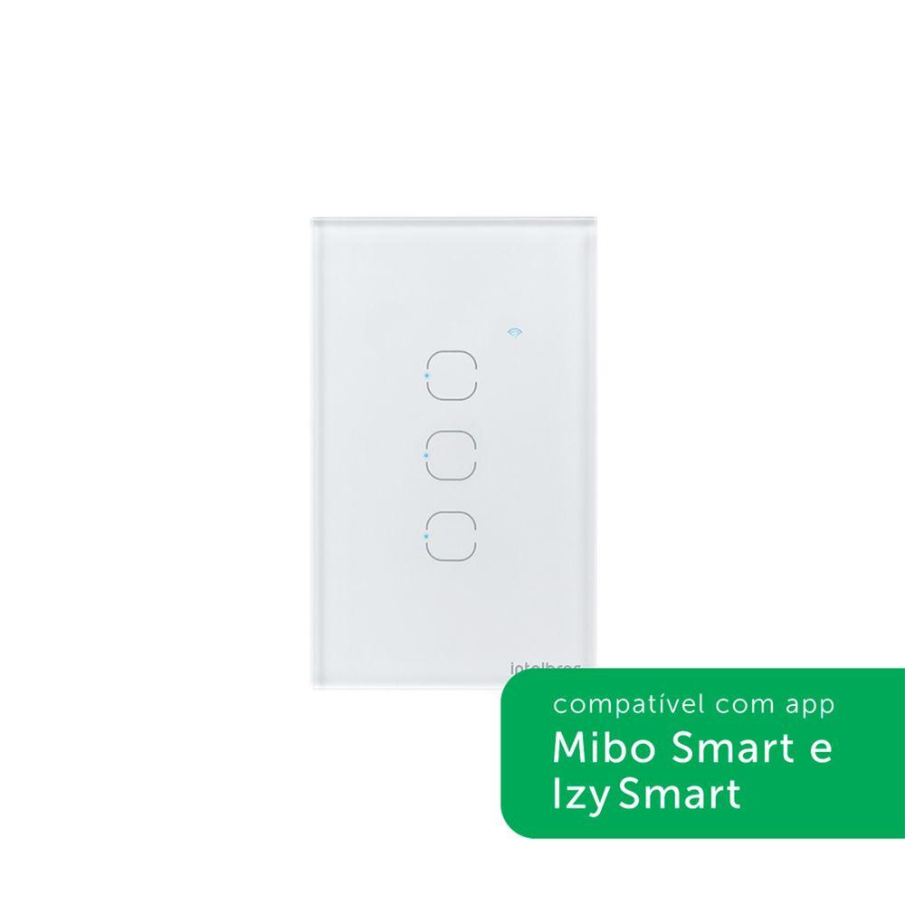 Interruptor Smart Wi-Fi Touch Intelbras 3 Branco EWS 1003 - 2