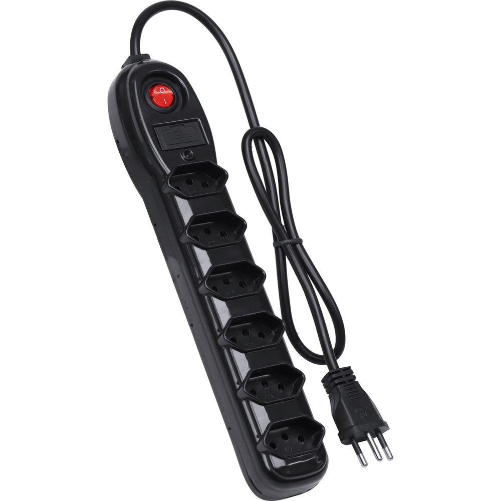 Filtro de Linha 6 Tomadas Vinik Cabo 1m PP 0.75mm - 2