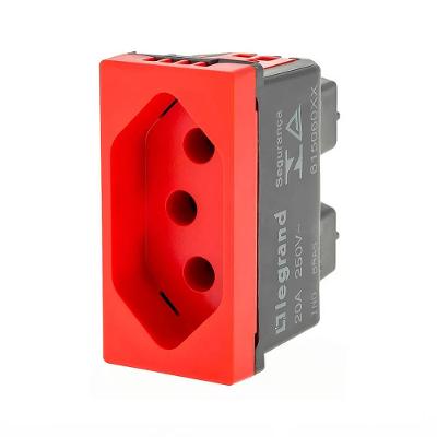 Tomada 2P+T 20A 250V Legrand Pial Plus+ 1M Vermelha