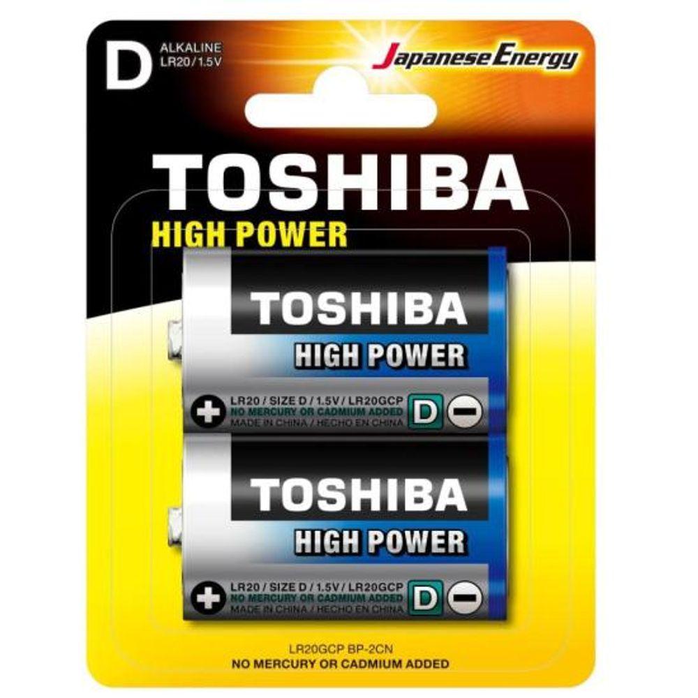 Pilha Alcalina D 1,5V LR20GCP (Com2 Pilhas) Toshiba - 1