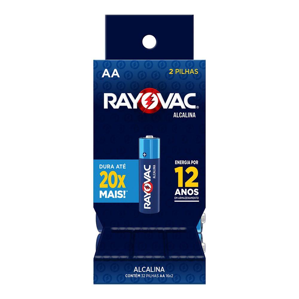Pilha Alcalina AA Tubo com 32 Unidades RAYOVAC - 1
