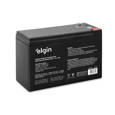Bateria Selada Chumbo VRLA 12V 9Ah Terminal F2 Elgin