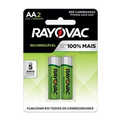 Pilha Recarregavel Eco AA 1350mAh RAYOVAC 2 Unidades