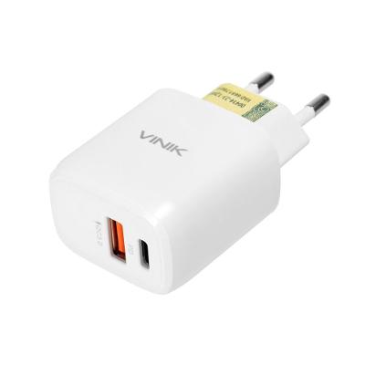 Carregador Parede 20W USB QC 18W + Tipo C 20W VINIK