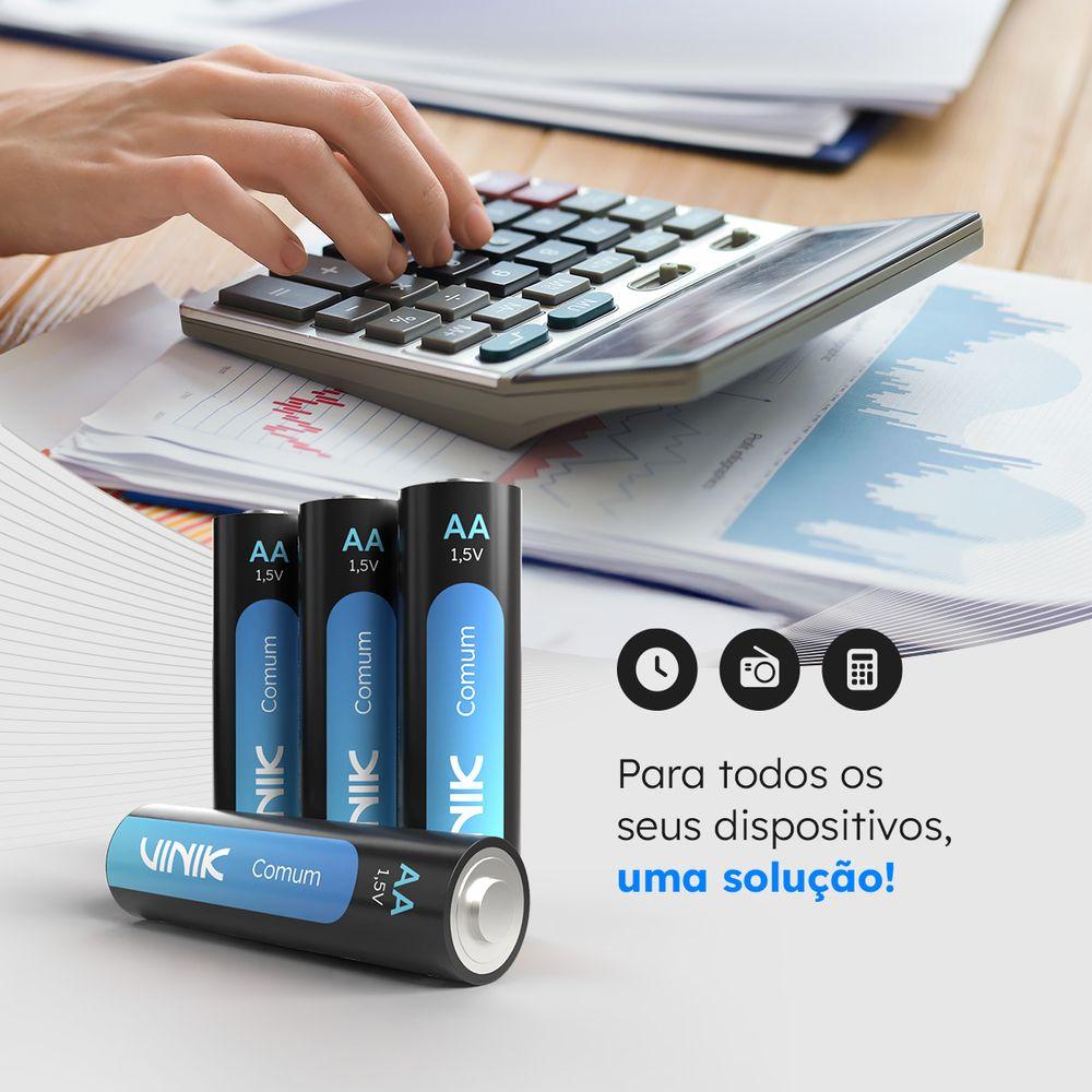 Pilha Comum AA 1.5V Tubo com 40 Unidades Vinik - 4