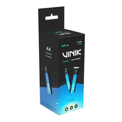 Pilha Comum AA 1.5V Tubo com 40 Unidades Vinik