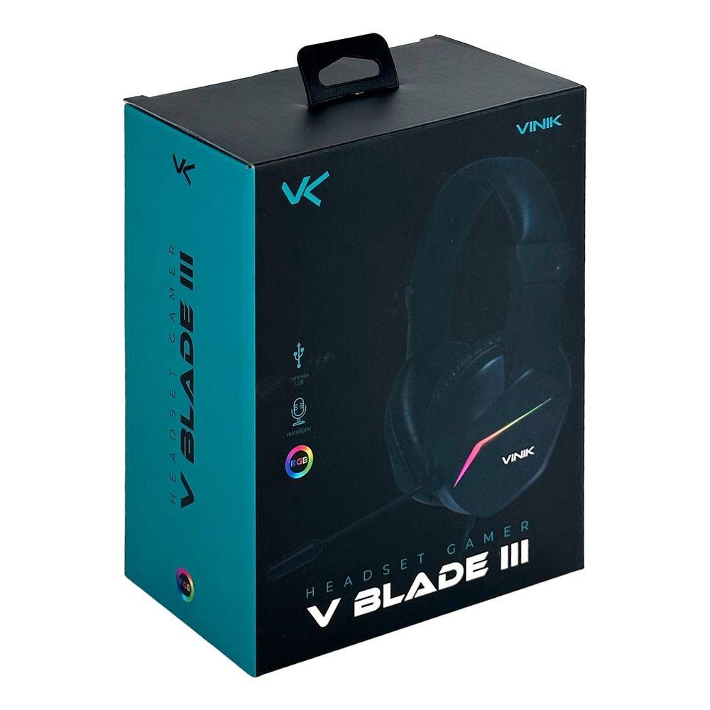 Fone Headset Gamer Vinik V Blade III USB LED Rainbow - 2