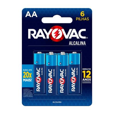 Pilha Alcalina AA Rayovac L6P4 6 Unidades