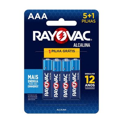 Pilha Alcalina AA Rayovac Pack 6