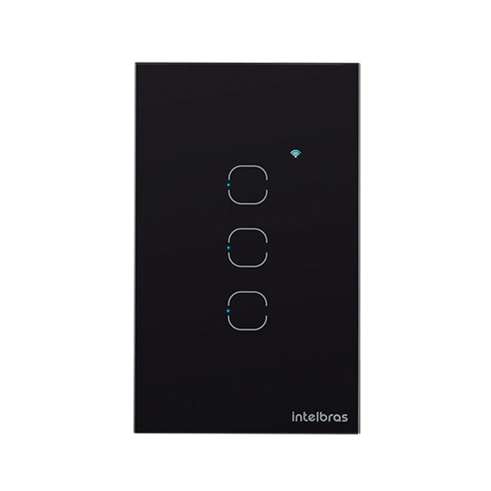 Interruptor Smart Wi-Fi Touch Intelbras 3 Preto EWS 1003 - 1