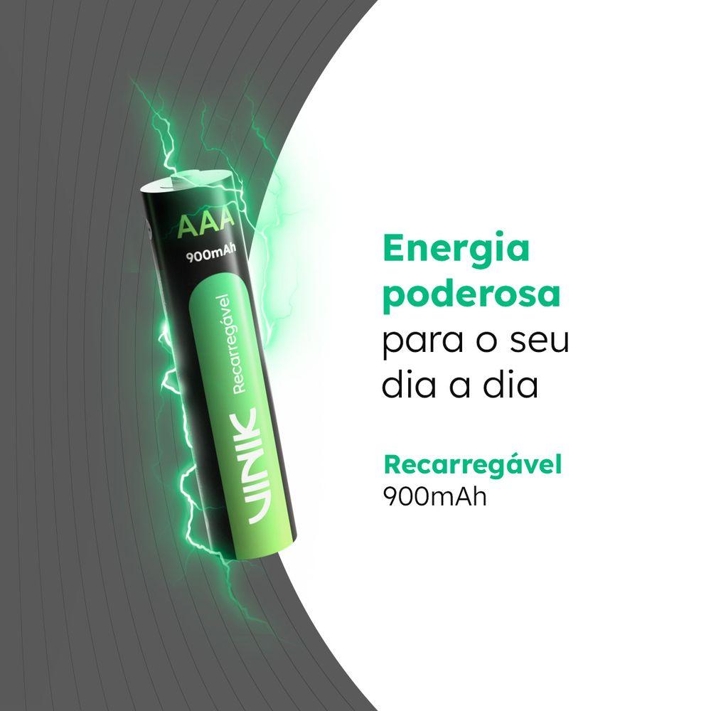 Pilha Recarregavel AAA Vinik 900mAh 1.2V Kit 2 Unidades - 4