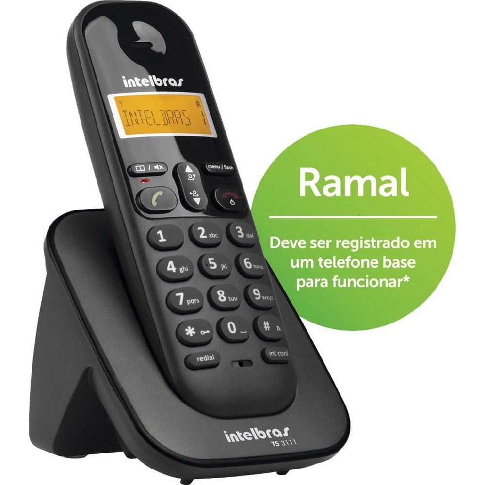 Ramal Telefone Sem Fio TS 3111 Preto Identificador INTELBRAS - 1