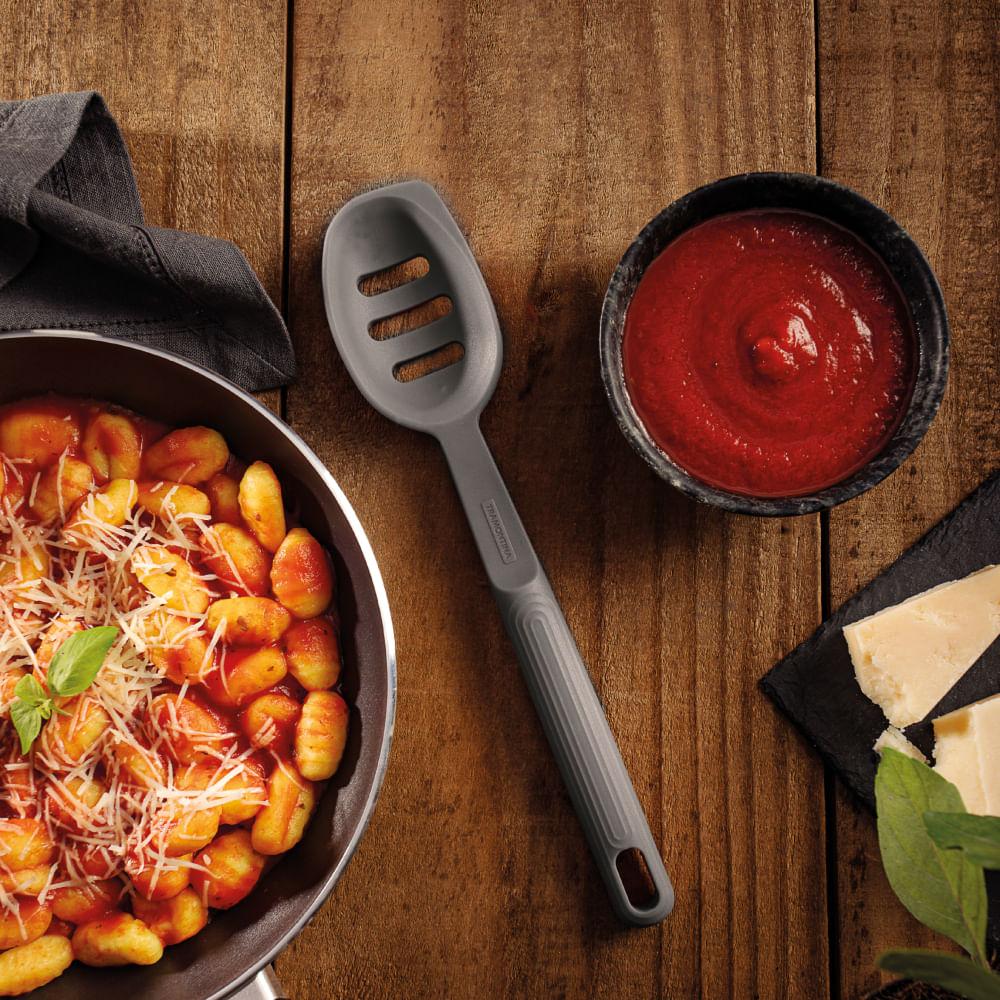 Colher para Servir Vazada Softta Silicone Cinza - 2