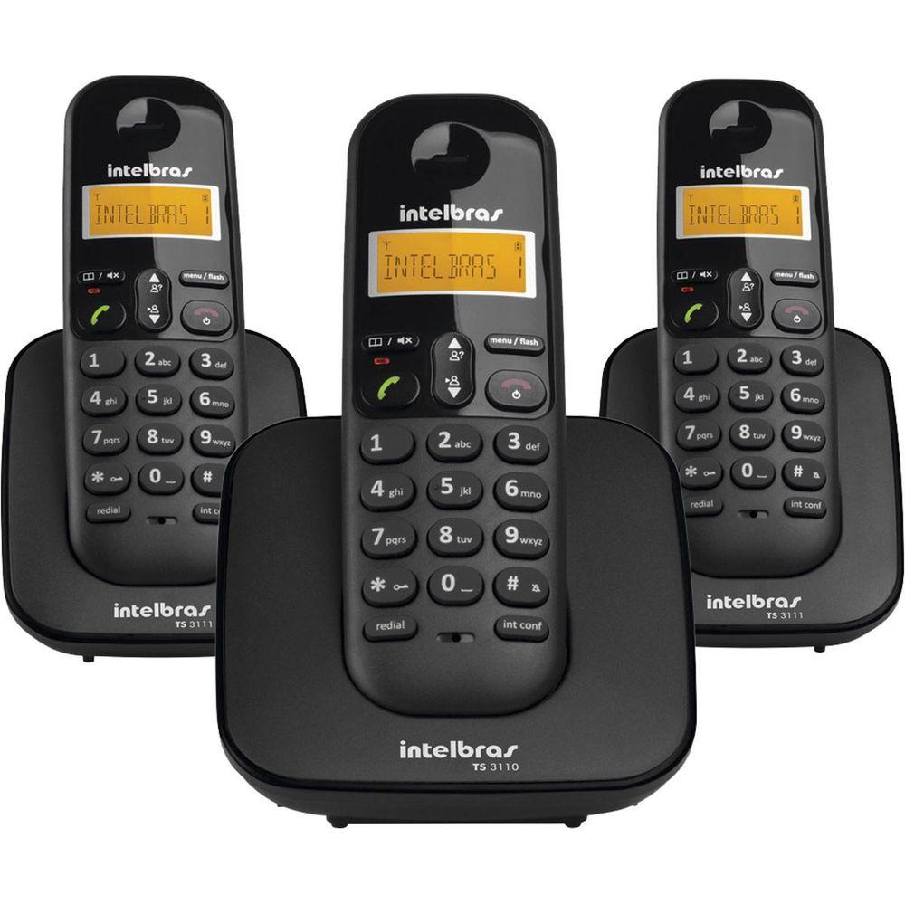 Telefone Sem Fio Identificador Chamadas 2 Ramais TS3113 Intelbras - 1