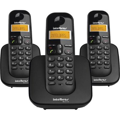 Telefone Sem Fio Identificador Chamadas 2 Ramais TS3113 Intelbras