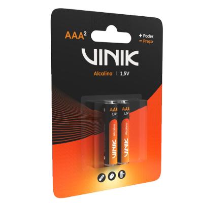 Pilha Alcalina AAA 1.5V Pack com 2 Vinik