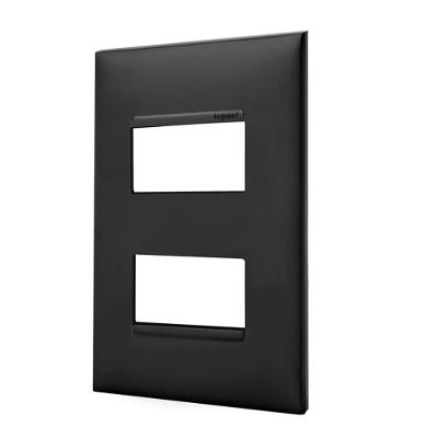 Placa 2 Postos Separados 4x2 Preta Legrand Pial Plus+