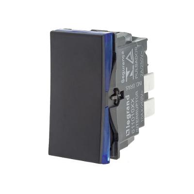Interruptor Simples 10A 250V 1M Preto Legrand Pial Plus