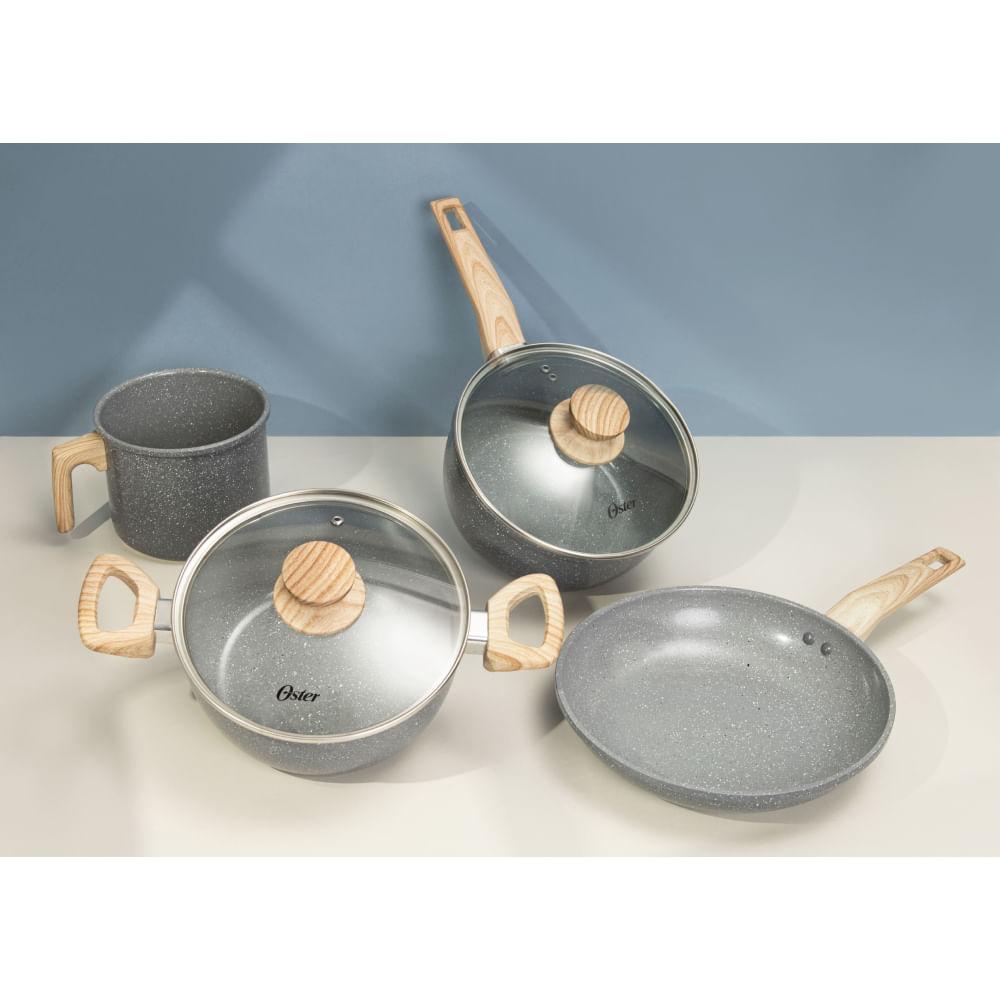 Conjunto De Panelas 4 Peças Com Revestimento Cerâmico Marble Edition - Dark Grey - 2