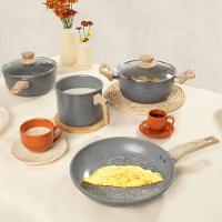 Conjunto De Panelas 4 Peças Com Revestimento Cerâmico Marble Edition - Dark Grey - 4