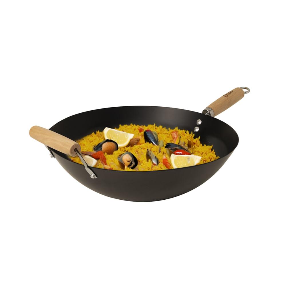 Panela Wok Oriental 34CM Aço Carbono Brayden Oster - 4