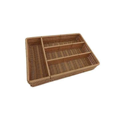 Porta Talher Rattan 4 Divisórias 35cm Hauskraft