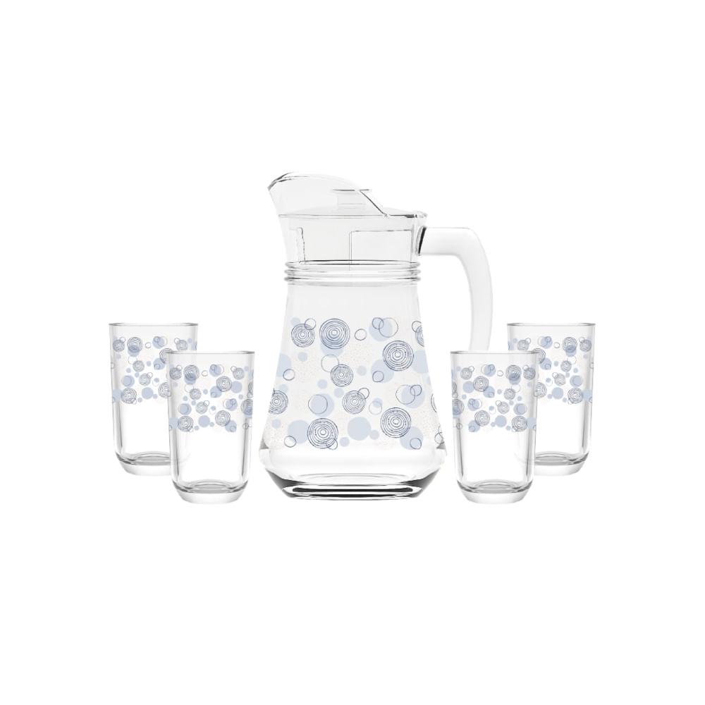 Conjunto de Jarra e Copos Vidro Círculo 4 Peças Hauskraft - 1