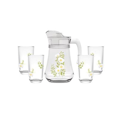 Conjunto Jarra e 4 Copos Vidro Margarida Hauskraft