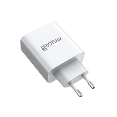 Carregador Turbo Geonav GaN 48W com Portas USB-C e USB Branco