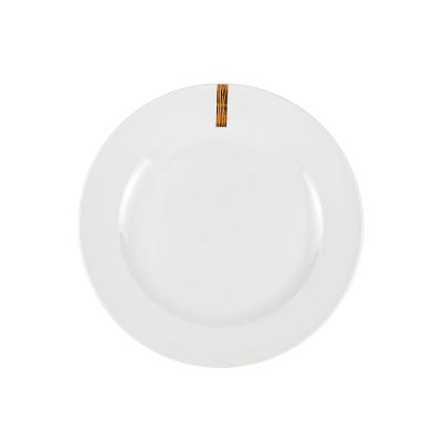 Prato Raso Lumie Hauskraft Branco e Bordo 27cm