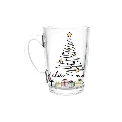 Caneca Vidro Feliz Natal Hauskraft 320ml